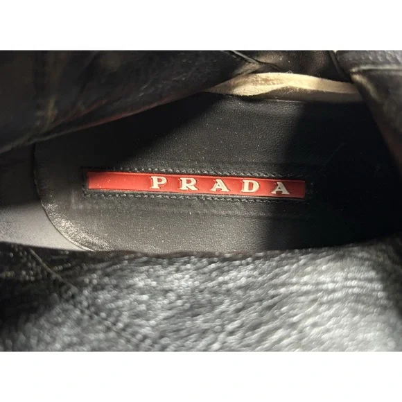 Prada Sport Linea Rossa Brown Leather Knee High Boots Womens 38 Made In Italy - Picture 14 of 14